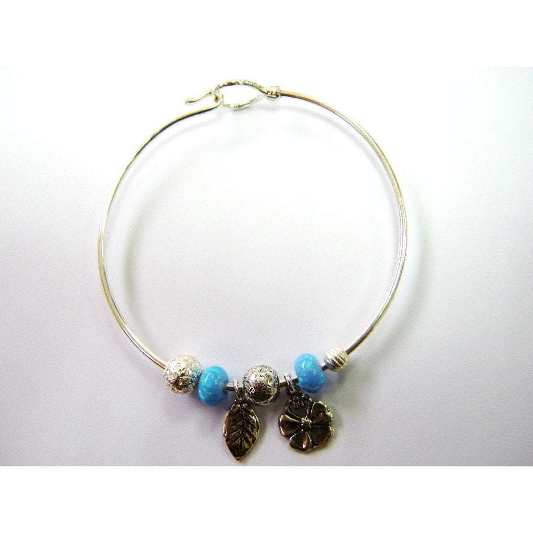Bluenoemi Jewelry Bracelets silver Silver Bracelets , Israeli Blue Opals bracelets , Boho jewelry, Hippie Bracelet, Charms Bracelets