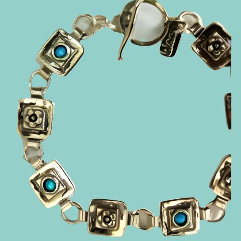 Bluenoemi Jewelry Bracelets silver Silver Bracelets Israeli bracelets Links bracelet Boho jewelry Blue opals