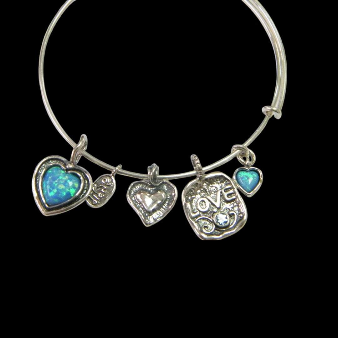 Charms Bracelet, Sterling Silver Bracelets, Turquoises bracelet