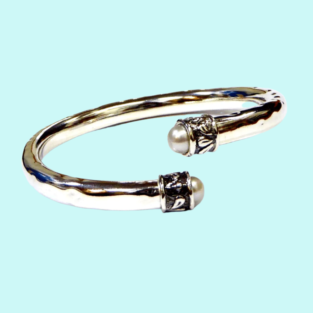 Bluenoemi Jewelry Bracelets silver Sterling silver cuff bracelet for women, bracelet with pearl , Bluenoemi jewelry