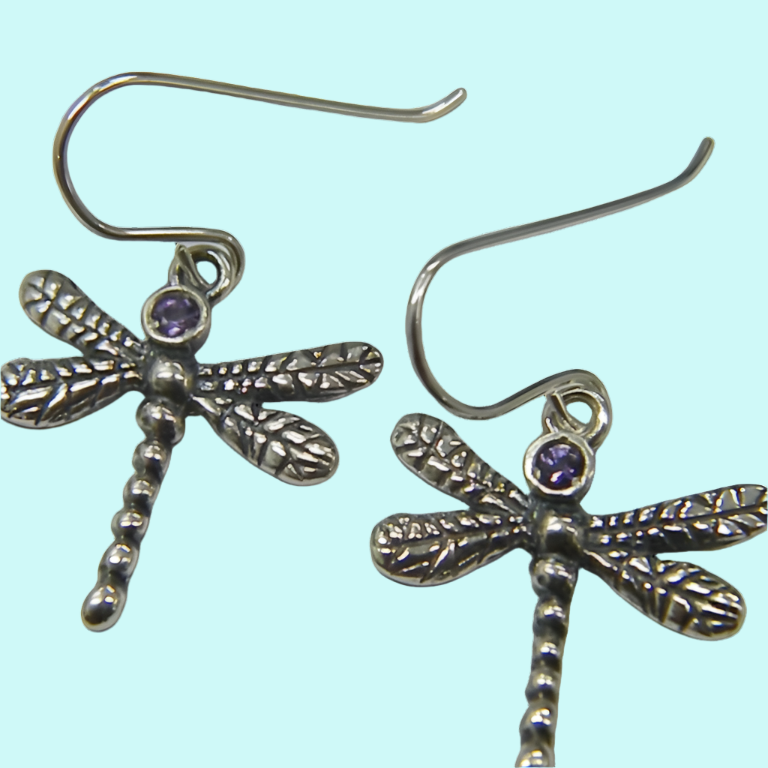 Bluenoemi Israeli Jewelry Dragonfly Earrings for Woman - Bluenoemi