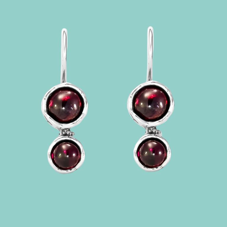 Bluenoemi Jewelry Earrings Carnelian Sterling silver earrings, Garnet Earrings, drop earrings, Dangle earrings, Israeli designer jewelry