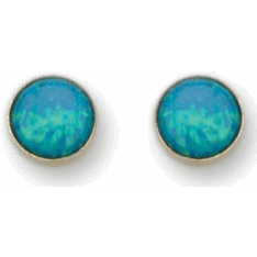 Bluenoemi Jewelry Earrings Earrings set with opal 9ct / Blue Stud Earrings Opal Israeli 9ct gold gorgeous earrings