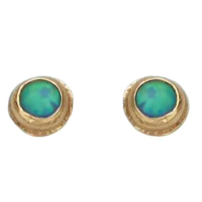 Israeli earrings set with opals - Gold earrings - Bluenoemi