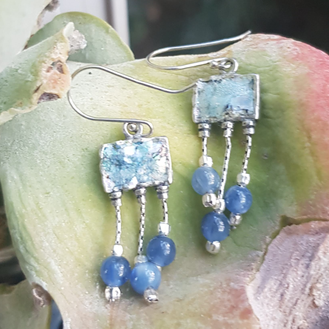 Roman glass jewelry Roman glass Earrings for woman - Bluenoemi