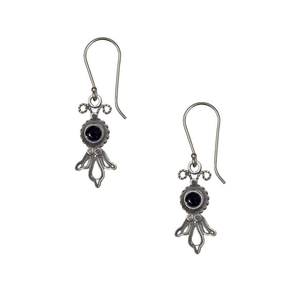 Bluenoemi Jewelry Earrings Silver Earrings Delicate Filigree Israeli silver earrings with gemstones.