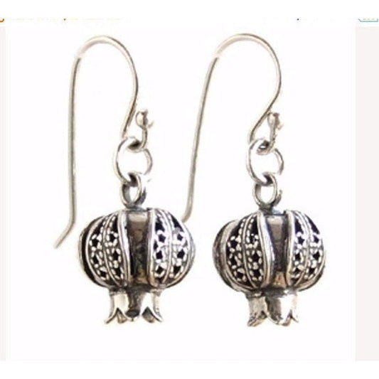 Bluenoemi Jewelry Earrings silver Sterling silver earrings, Silver earrings dangle, elegant filigree earrings רימונים