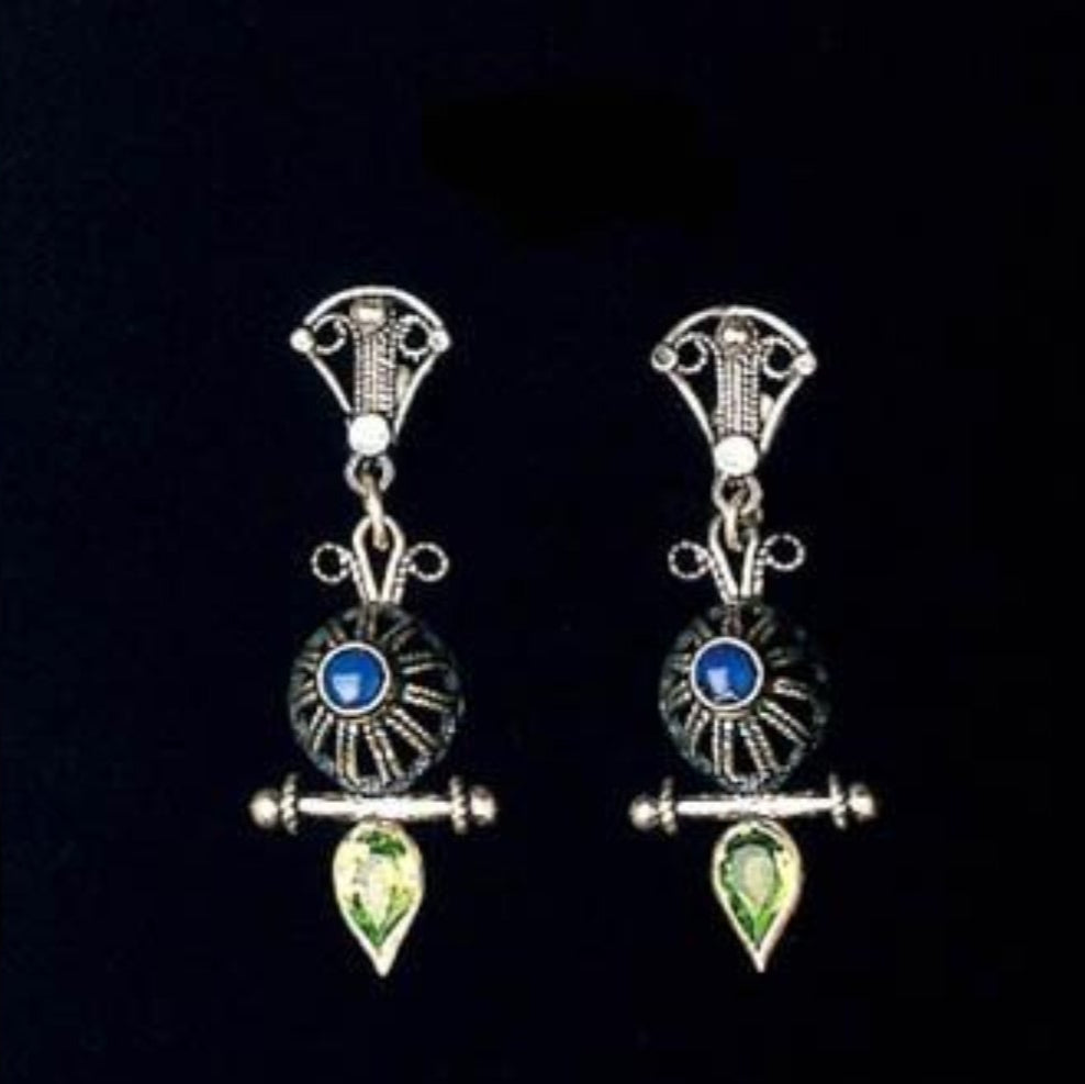 Sterling silver earrings, bohemian jewelry, ethnic jewelry, Earrings for woman, Filigree Earrings. - Bluenoemi