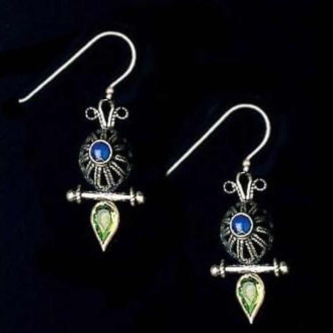 Sterling silver earrings, bohemian jewelry, ethnic jewelry, Earrings for woman, Filigree Earrings. - Bluenoemi