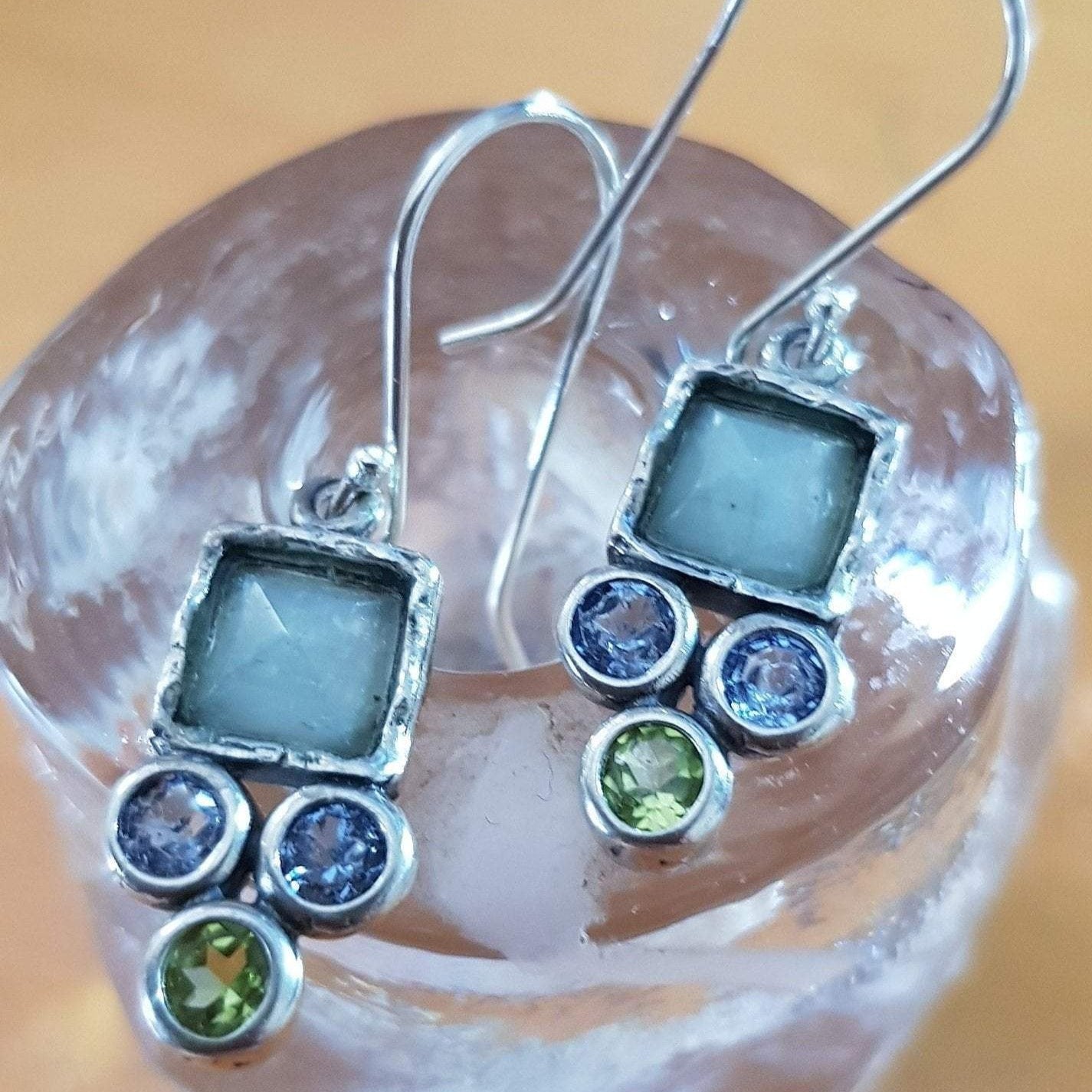 Bluenoemi Jewelry Earrings Vibrant sterling silver earrings for women - dangling gemstones & cubic zirconia earrings - Bluenoemi sterling jewelers