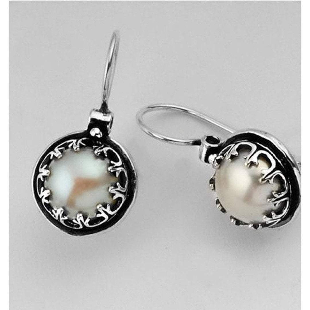 Bluenoemi Jewelry Earrings white Sterling Silver Crown Earrings / silver earrings / earrings for women / dangle earrings
