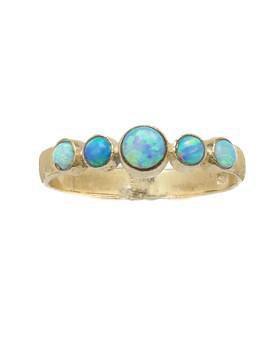 Bluenoemi Jewelry Gold Ring Blue Opals Ring silver gold 9 carats for woman