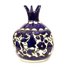 Bluenoemi Jewelry home-decor Blue and White Bluenoemi Judaica Gifts for the Home. Armenian Ceramic Pomegranate Home Blessing.