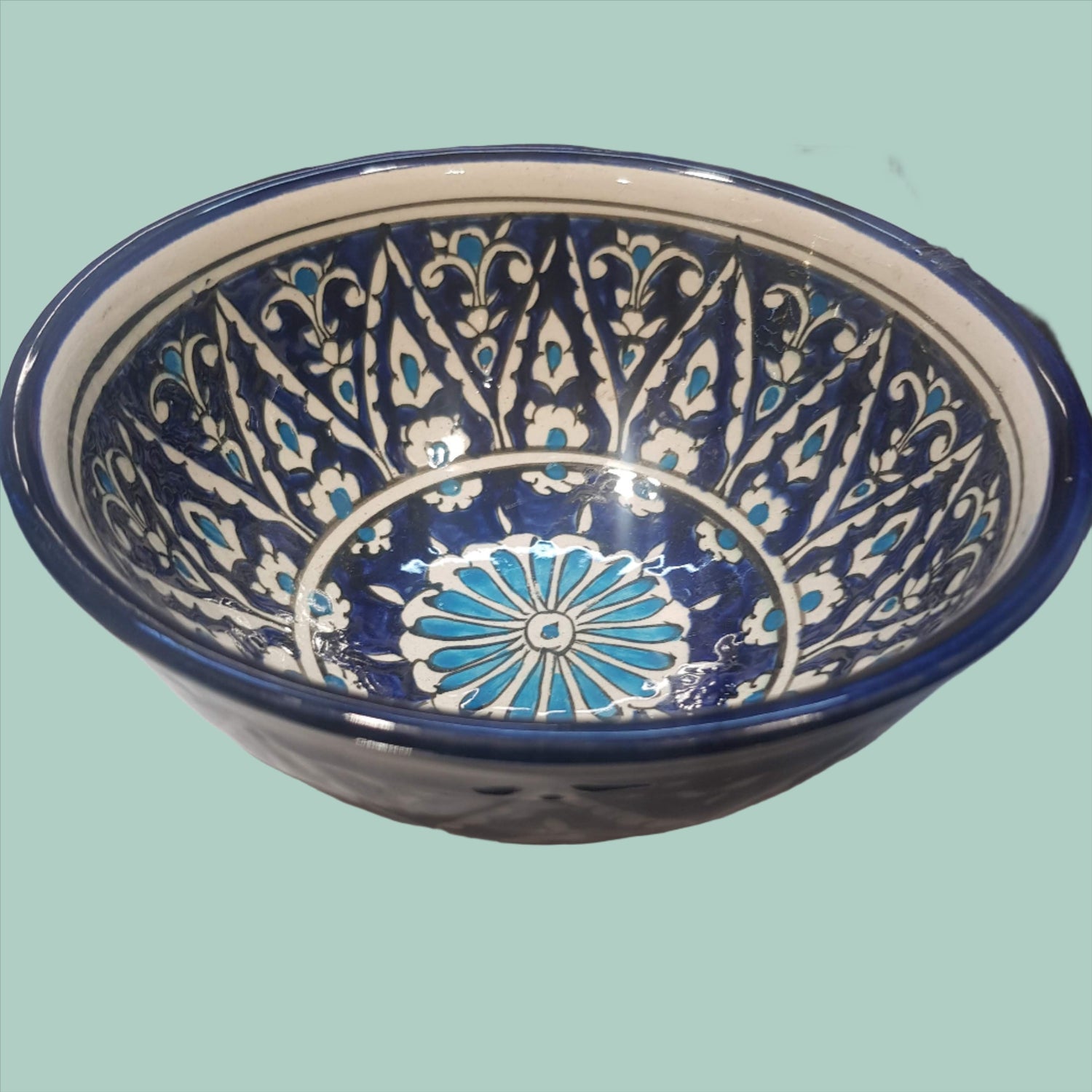 Bluenoemi Jewelry Home-Decor Ceramic bowl for serving or decoration. Flowers motif.