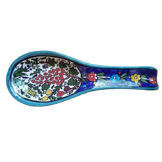 Bluenoemi Jewelry home-decor colourful Armenian Ceramic rest spoon handcrafted Floral rest spoon seven species