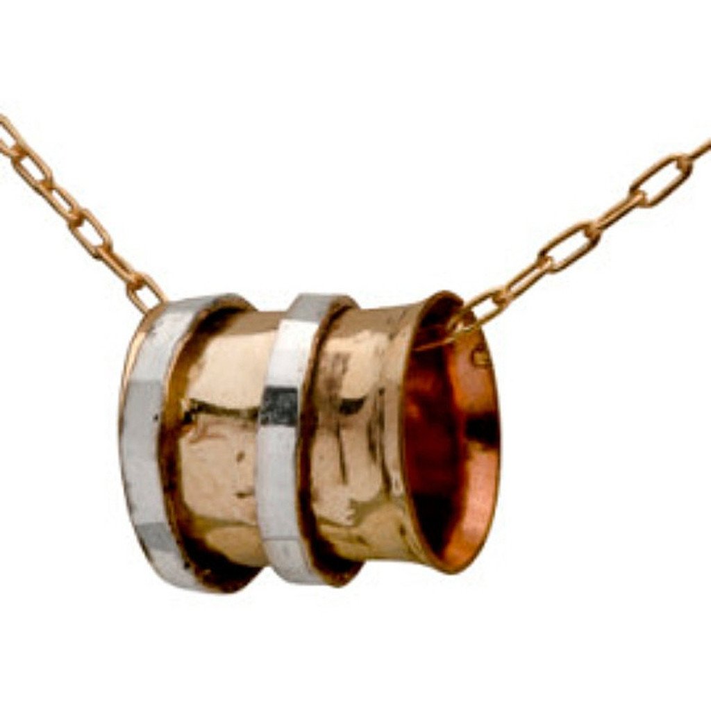 Bluenoemi Jewelry Necklaces 45cm / silver-gold Spinner Necklace Sterling silver and Goldfilled pendant / Necklace for Woman Israeli Jewelry