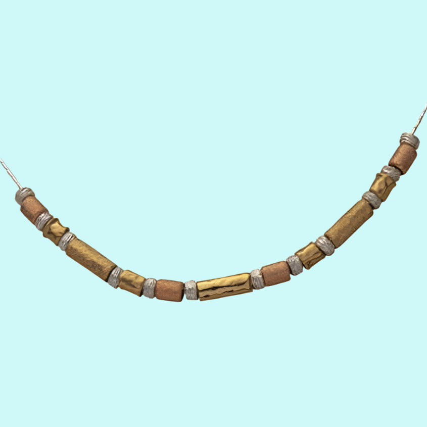 Bluenoemi Jewelry Necklaces 45cm / silver-gold Sterling Silver Goldfilled for Woman Israeli Jewelry on leather