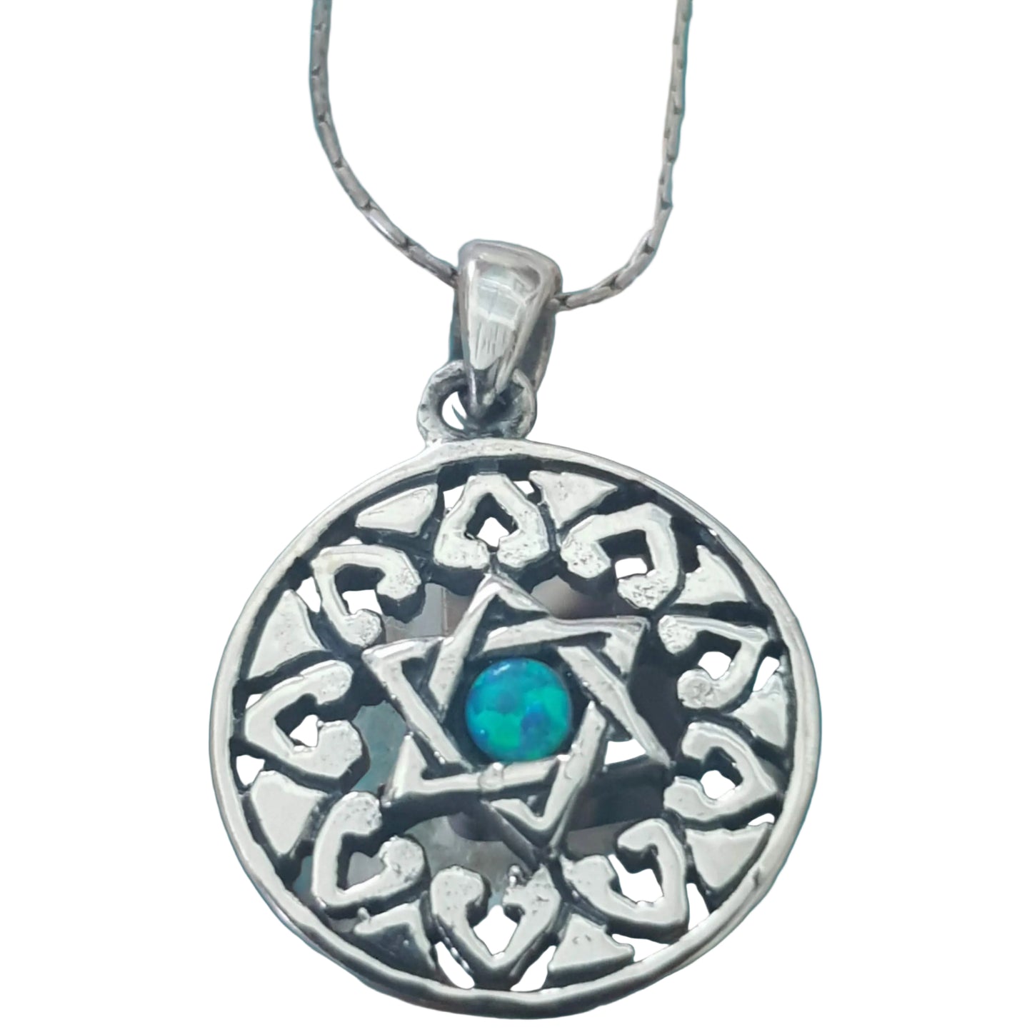 Star of David necklace silver pendant - Bluenoemi
