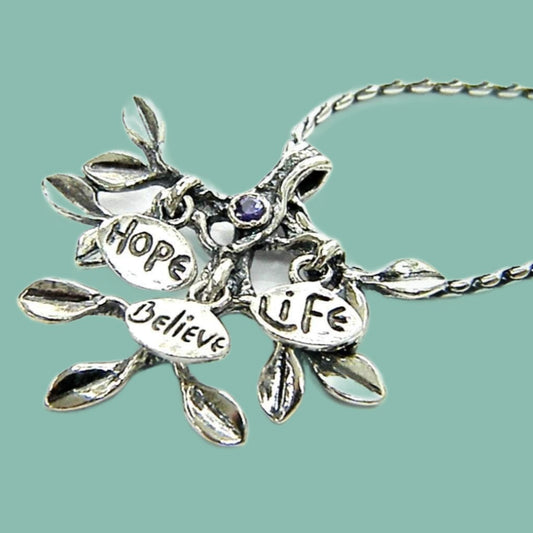 Sterling silver necklace for woman Jewish jewelry from Israel. Tree of Life Necklace - Bluenoemi
