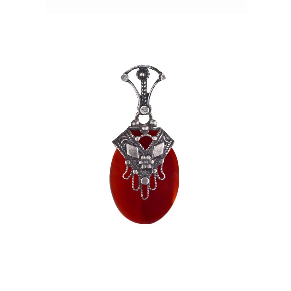 Sterling Silver Chain with Pendant Turquoise / Lava / Amethyst/ Coral with a gorgeous filigree hamsa - Bluenoemi