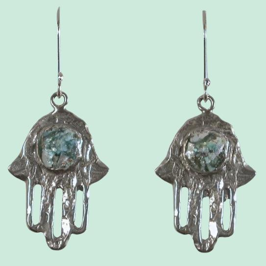 Jewelry shop Israeli jewelry sterling silver roman glass hamsa