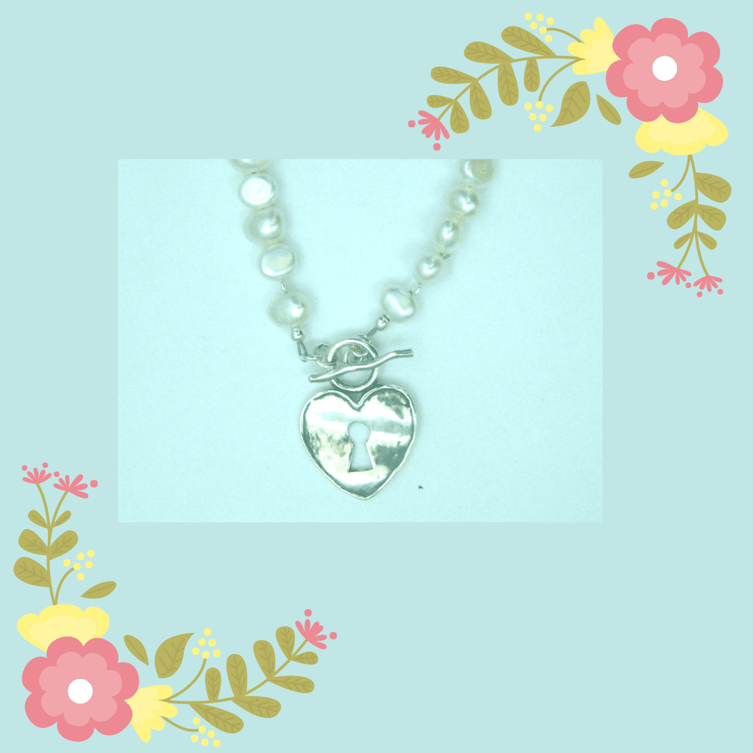 Bluenoemi Jewelry Necklaces & Pendants silver Pearls on sterling silver Heart necklace