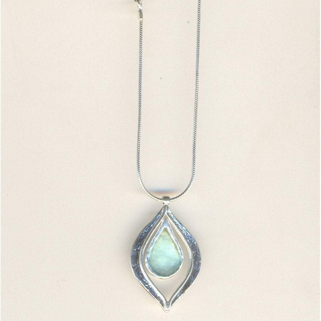 Bluenoemi Jewelry Necklaces & Pendants silver Roman glass jewelry necklace. Designer Israeli Sterling silver necklace set with roman glass