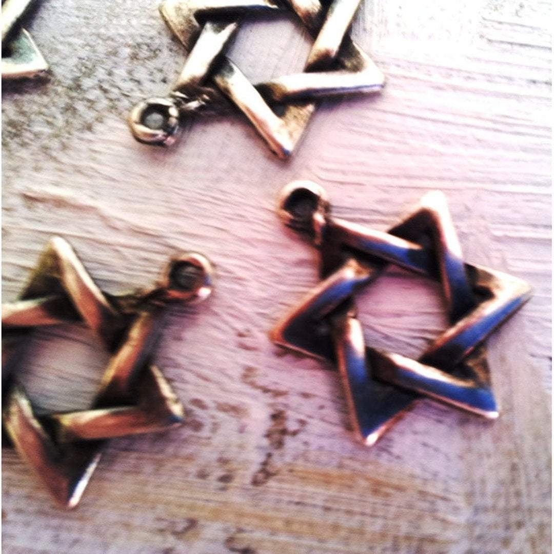 Bluenoemi Jewelry Necklaces & Pendants silver Star of David charms lot 10 Israeli charms for making jewelry antique silver plated