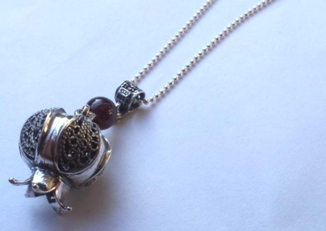 Bluenoemi Jewelry Necklaces & Pendants Sterling Silver Necklace for woman, Christmas gift necklace pomegranate pendant with garnet