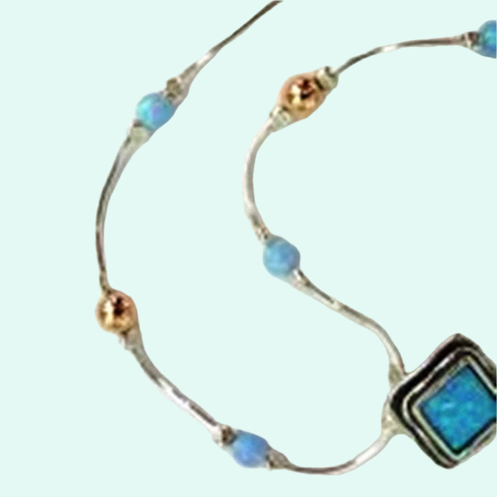 Bluenoemi Jewelry Necklaces Silver necklace opals jewelry pendant elegant goldfilled Bluenoemi jewelry blue opals jewel
