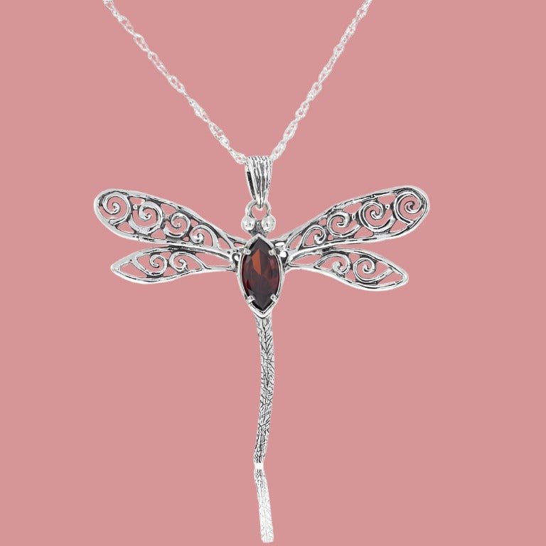 Bluenoemi Jewelry Necklaces Sterling Silver Dragonfly Pendant for Woman Israeli Necklaces