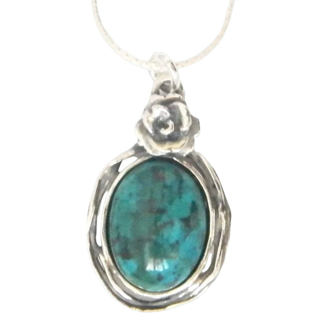 Sterling Silver necklace gift for her with Turquoise onyx Mother of Pearl - Bluenoemi