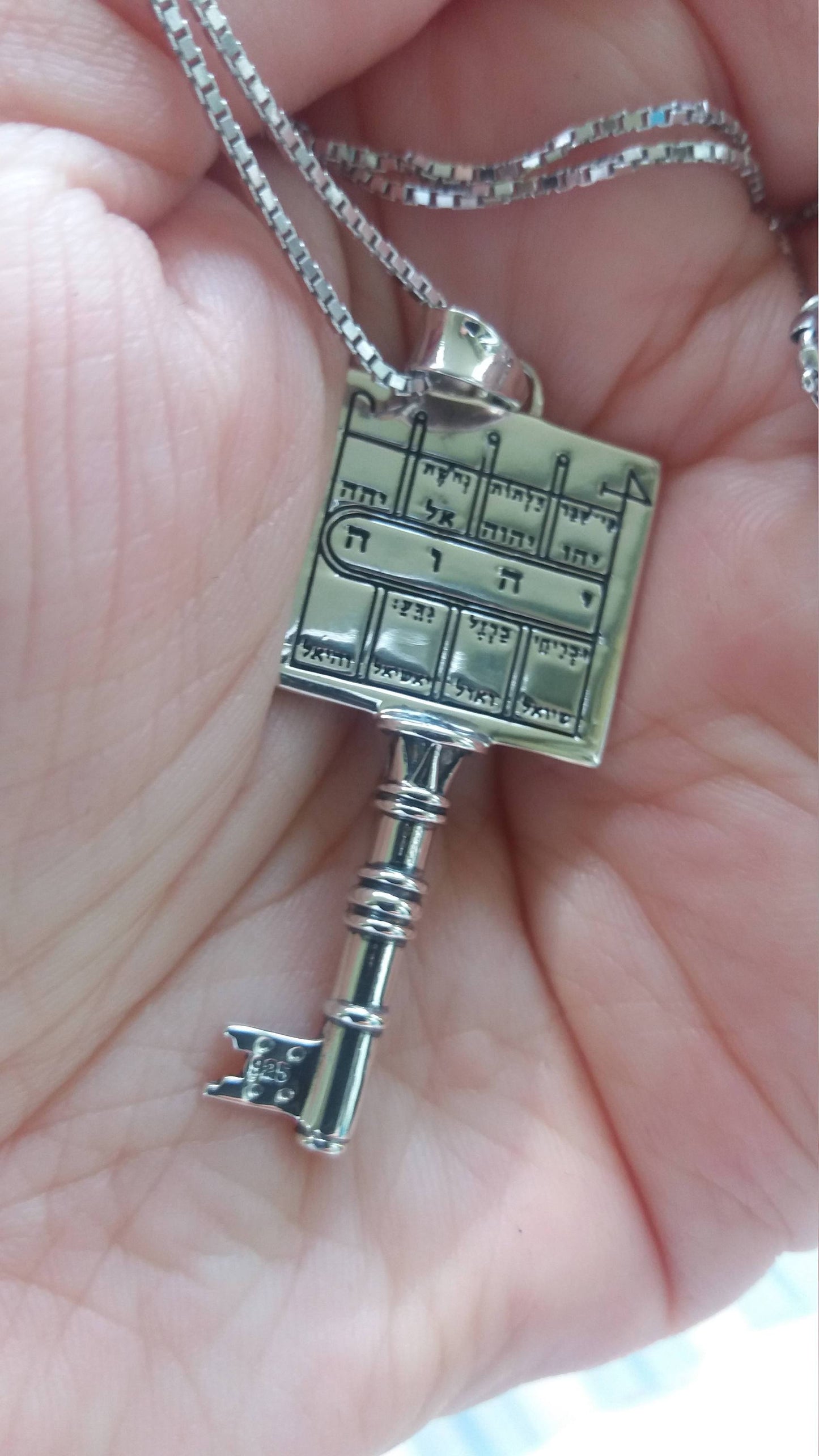 Sterling silver necklace Solomon Kabbalah Genuine King Solomon Seal for Path Clearing - Bluenoemi