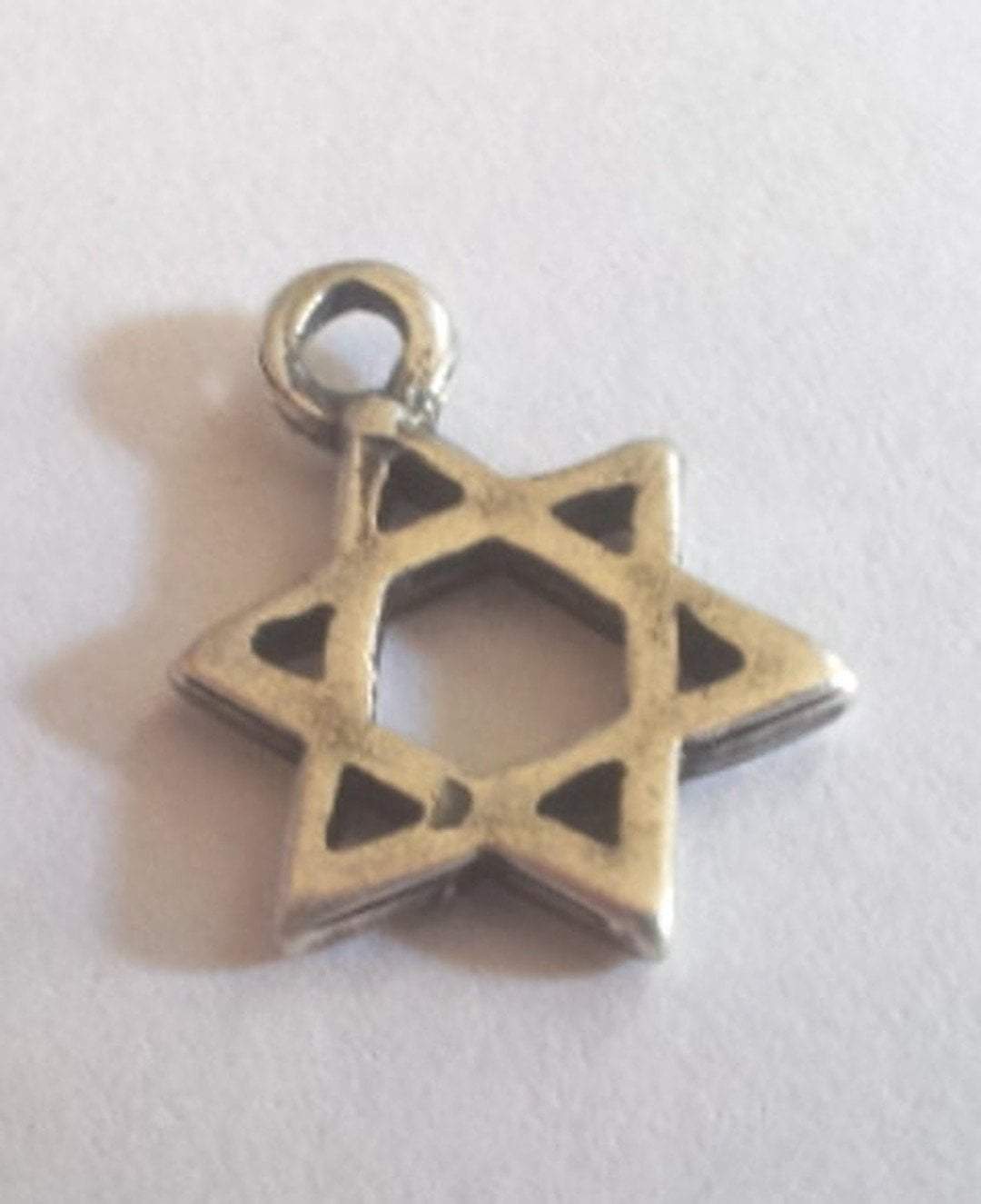 Bluenoemi Jewelry Pendants silver Lot 10 Israeli star of David charms for making jewelry antique silver plated.