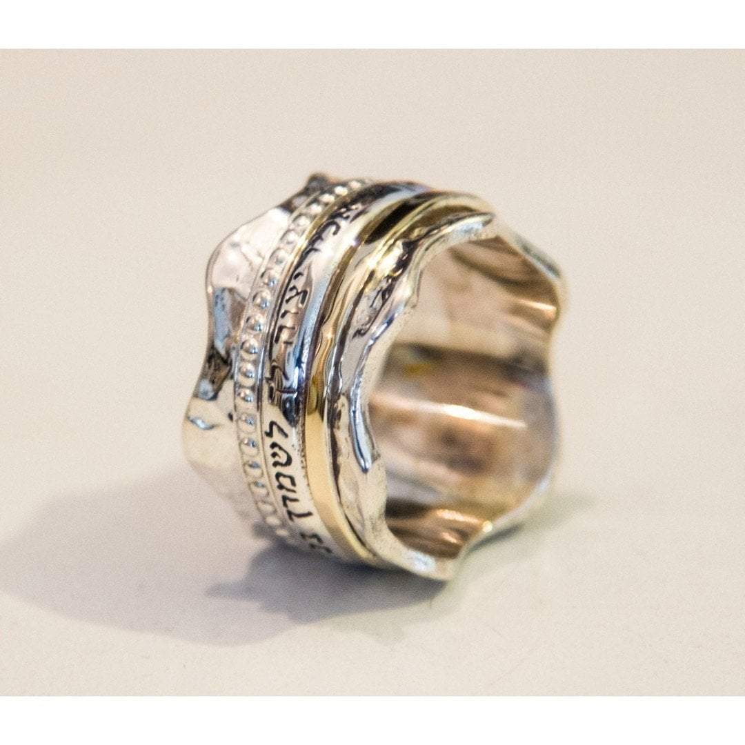 Bluenoemi Jewelry Personalized Rings Poesie Rings. Hebrew Blessing rings, English rings. Silver & gold ring for keeping you safe.