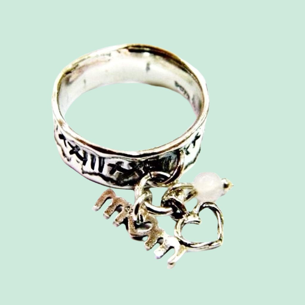 Bluenoemi sterling silver ring with charms hippie ring - Bluenoemi