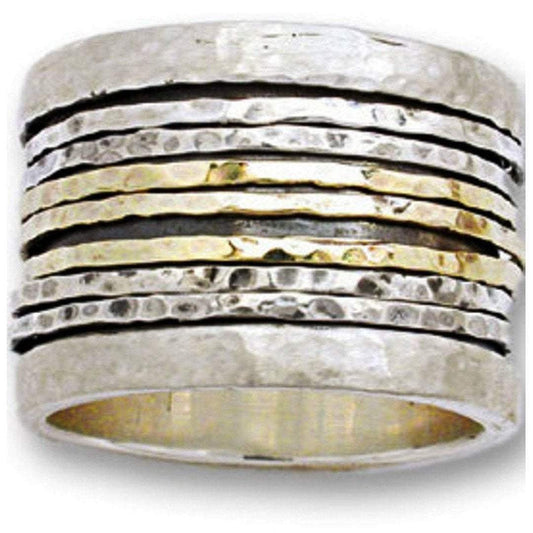 Bluenoemi Jewelry Rings 5 / silver-gold Online Jewelry Store - Spinner rings for man, silver Rose gold rings.