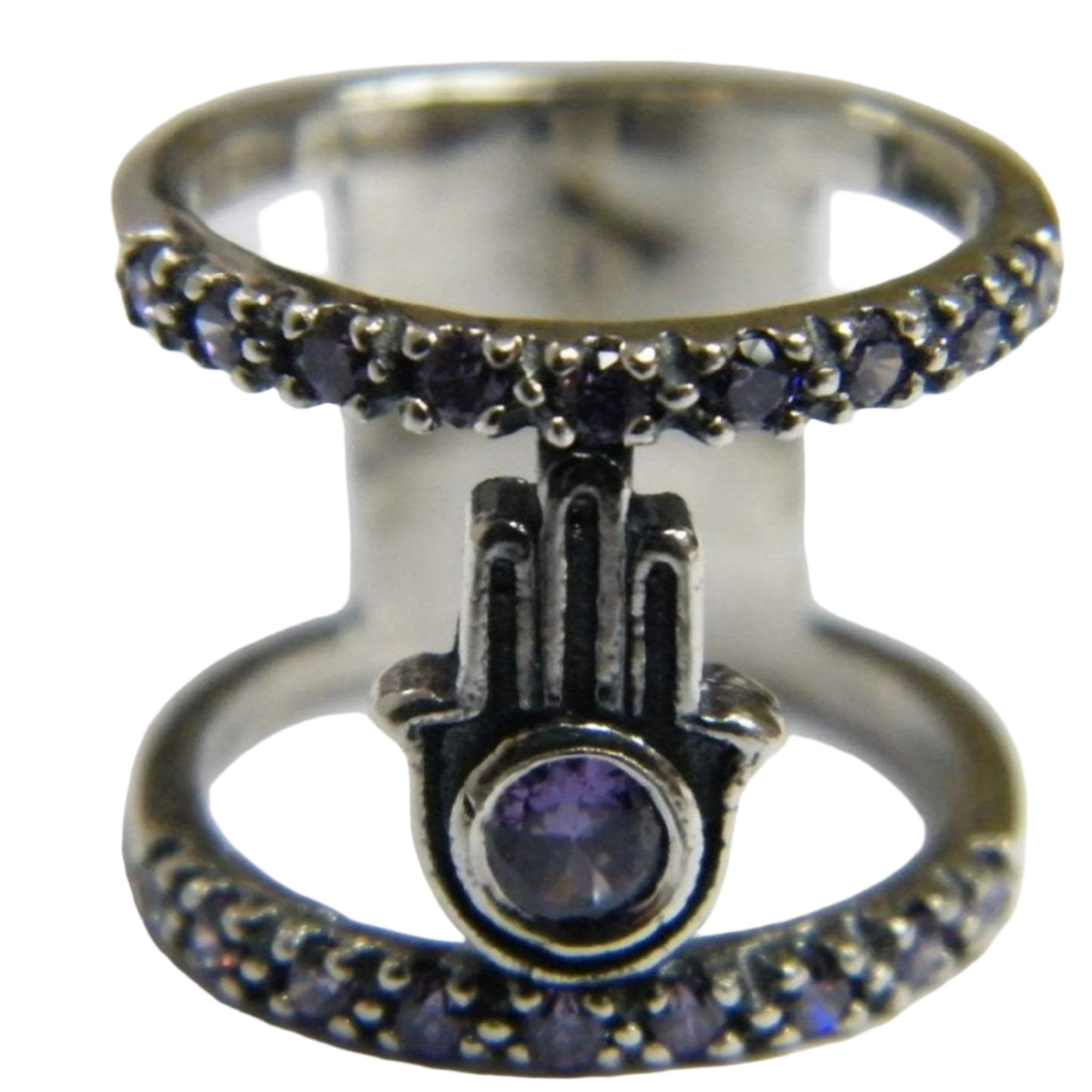 Bluenoemi Hamsa Ring , Good luck Jewelry, cubic zirconia ring, silver ring for woman , Protection Ring - Bluenoemi