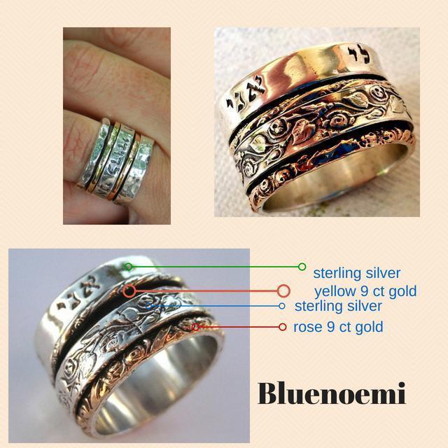 Bluenoemi Jewelry Rings Bluenoemi Israeli spinner rings BRH01 Meditation rings for women, engagement rings