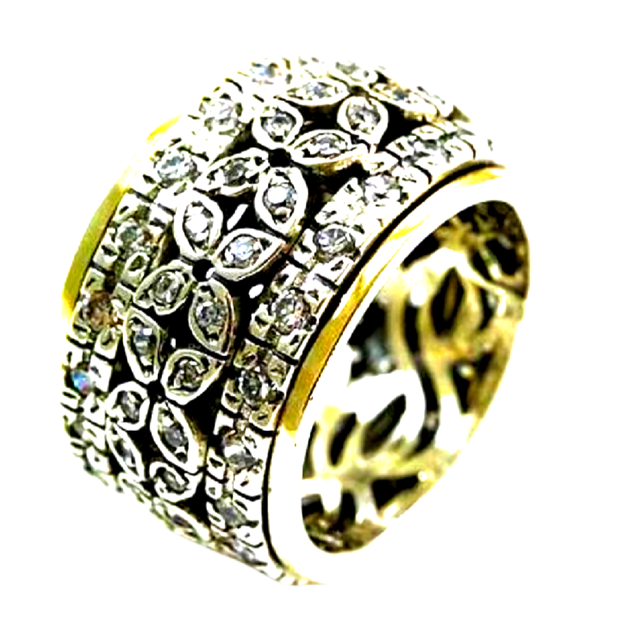Bluenoemi Jewelry Rings Bluenoemi Meditation Ring for Woman,  Spinner Rings for Women, Silver & Gold Ring