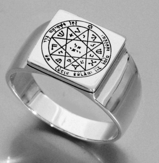 Bluenoemi Jewelry Rings Bluenoemi Rings Solomon Seal Ring for Man for Guarding and Protection