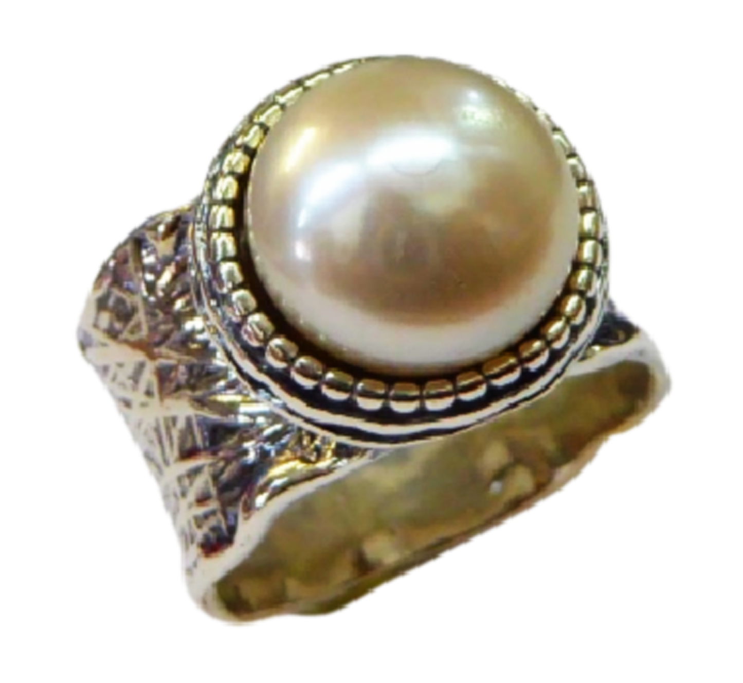 Israel jewelry Sterling Silver Pearl Ring for Woman - Israeli Jewelry Store - Bluenoemi