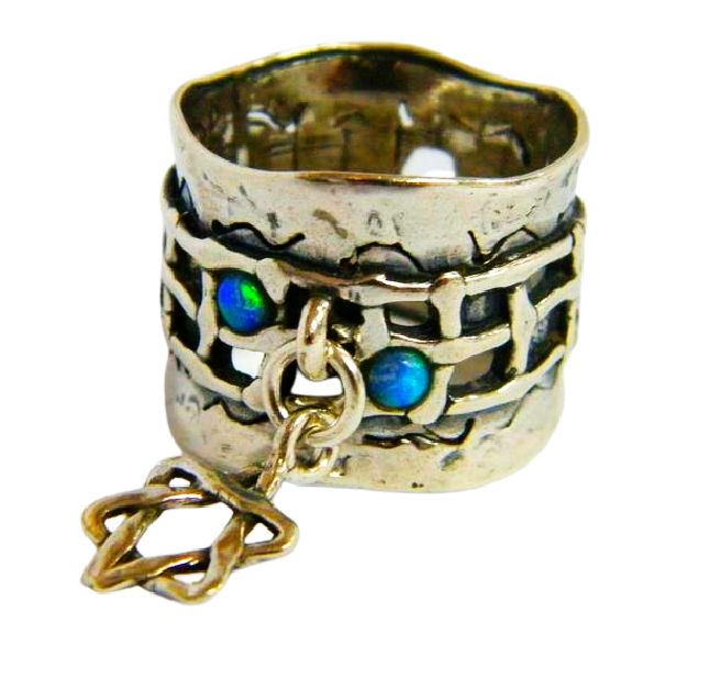 Bluenoemi Faith Jewels Bluenoemi Star of David Sterling Silver Ring for Woman