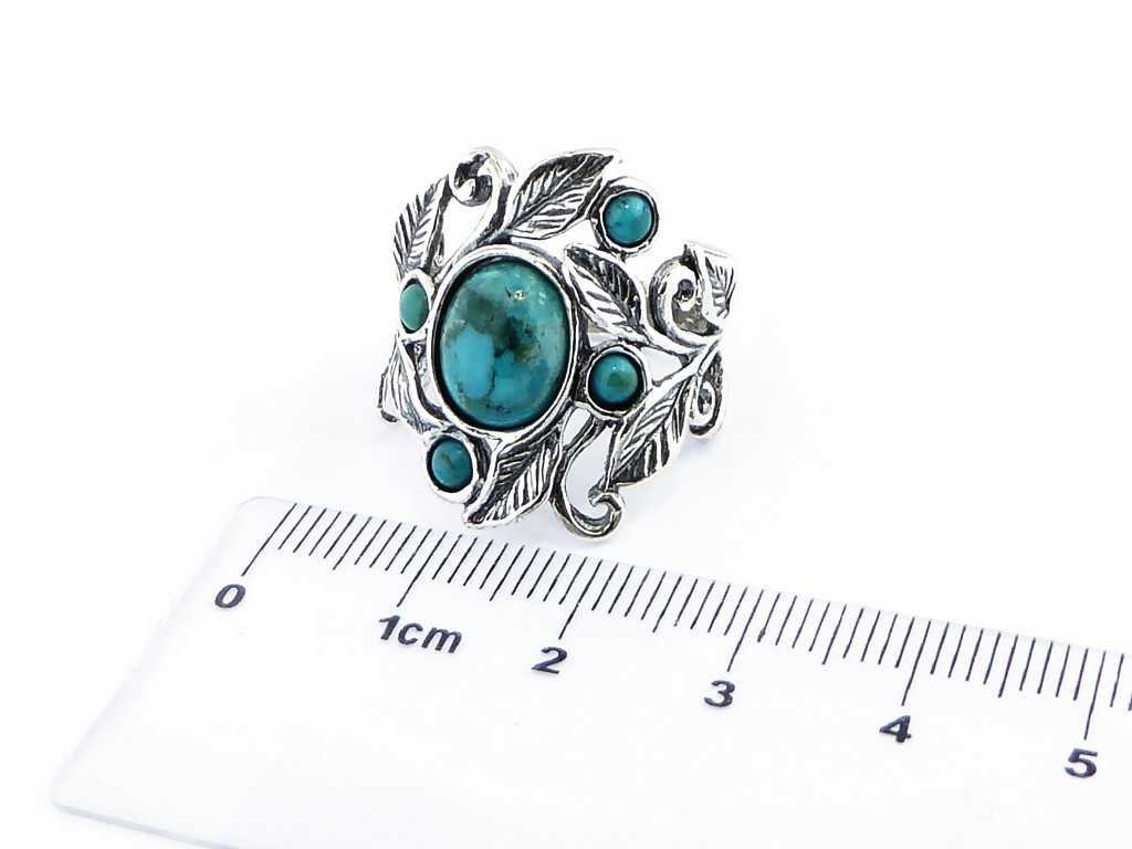 Jewelry from Israel silver signet ring for woman set turquoise - Bluenoemi
