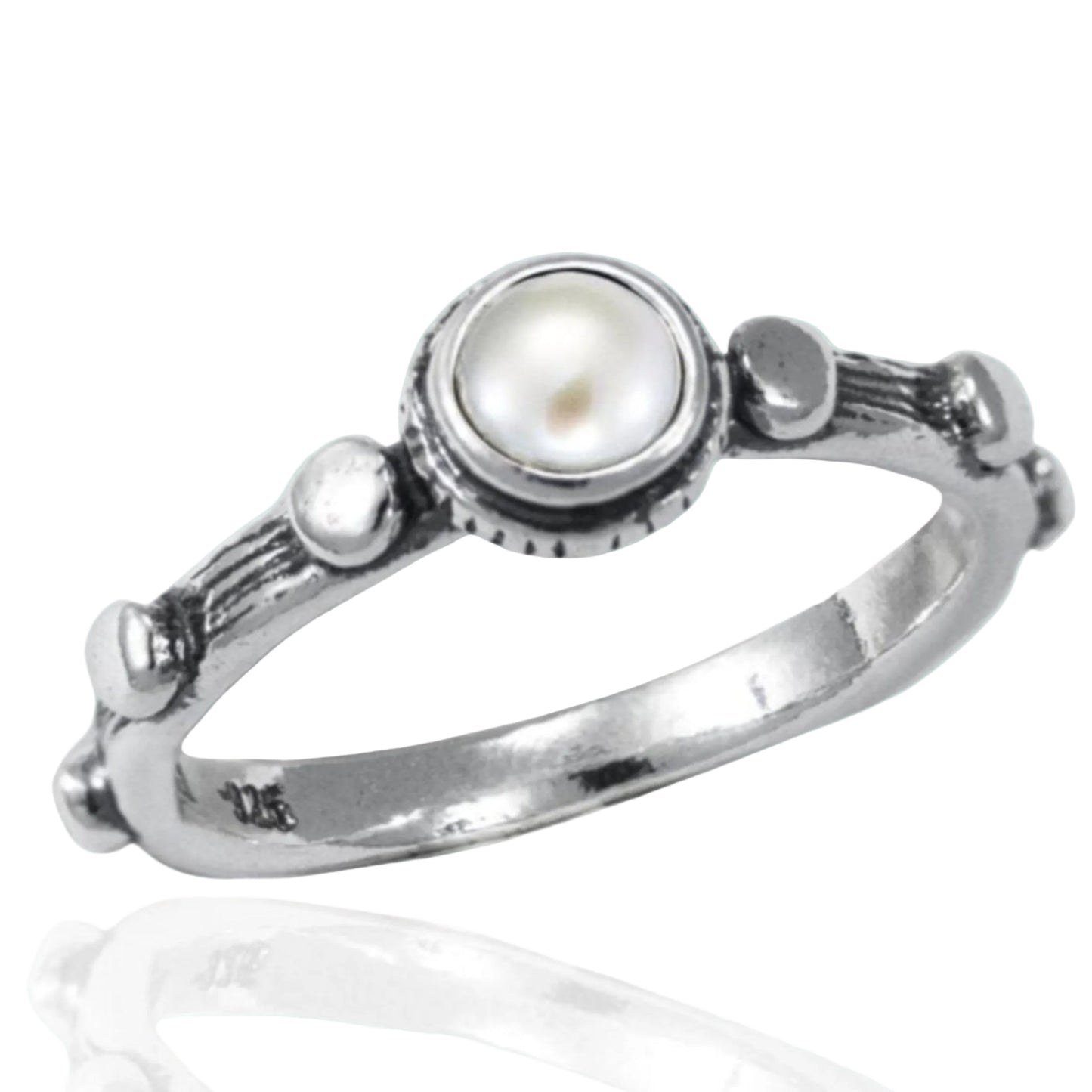 Pearl Silver Ring for Woman buying online, silver rings for women - Bluenoemi