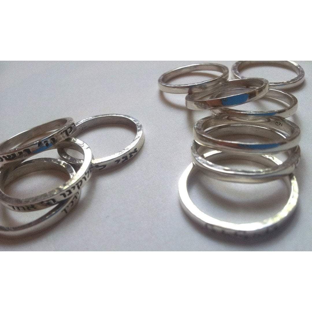 Bluenoemi Jewelry Rings Personalized rings sterling silver mothers ring, kids names engraved mother's ring