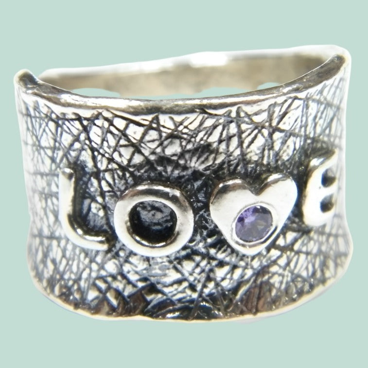 Bluenoemi Jewelry rings Ring for woman, Sterling Silver ring, Hippie Heart Love ring