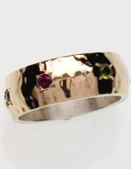 Bluenoemi Jewelry Rings Ring silver gold 9 carats tourmalines ring for woman