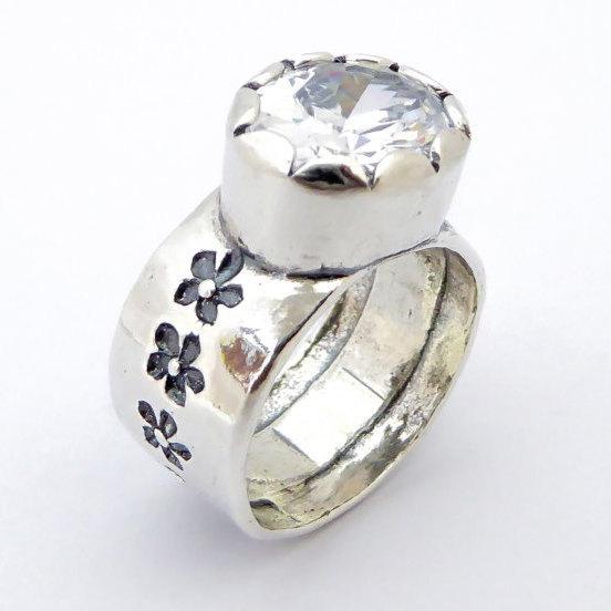 Bluenoemi Jewelry Rings Silver ring for woman / hippie ring / cubic zirconia ring / bohemian rings / chic ring