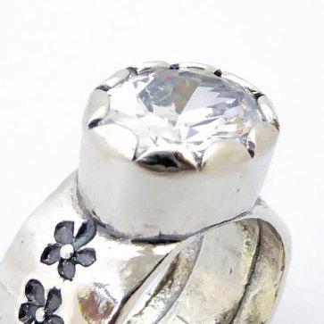 Bluenoemi Jewelry Rings Silver ring for woman / hippie ring / cubic zirconia ring / bohemian rings / chic ring